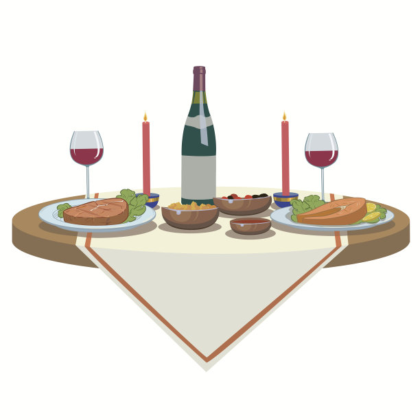 假日餐桌，美酒佳肴图片下载