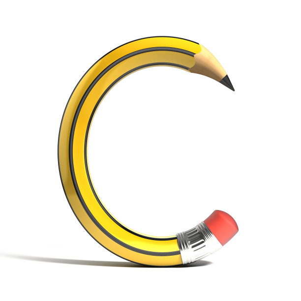 铅笔3d字体字母C图片下载