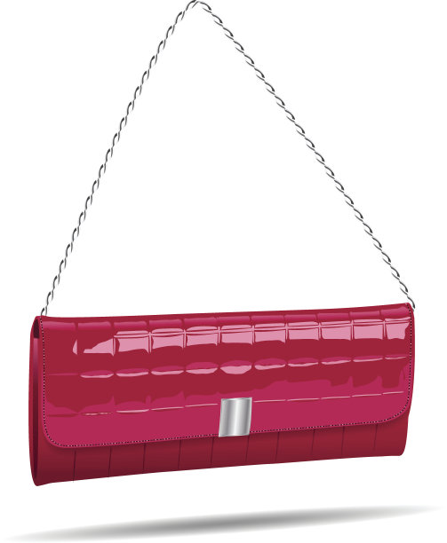 粉色的女人包孤立在白色照片逼真的插图图片下载