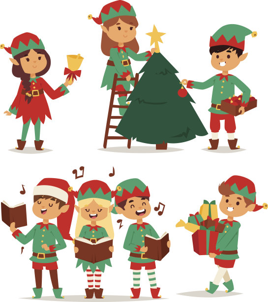 圣诞老人儿童卡通小精灵助手图片下载