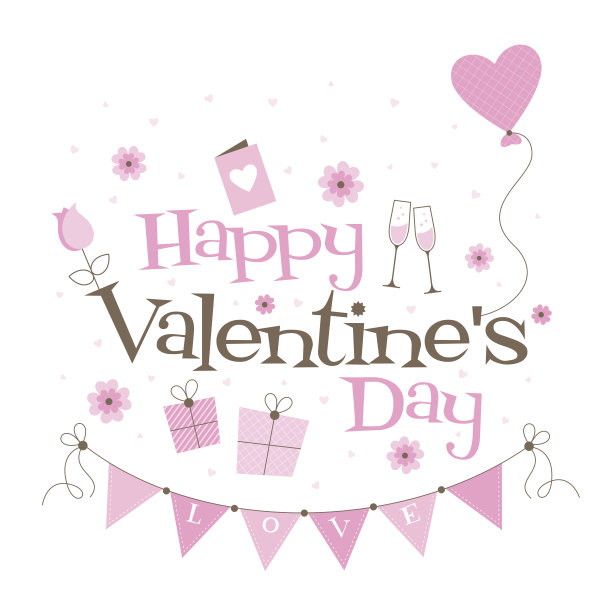 情人节，有爱心和鲜花图片下载