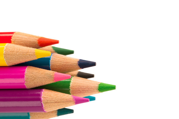 在白色背景上涂上水平铅笔图片下载