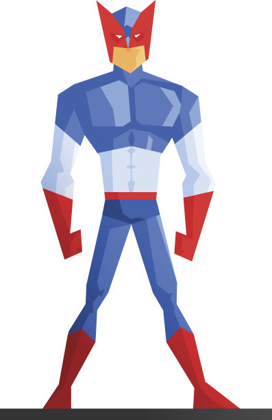 超级英雄。矢量插图上的白色背景图片下载