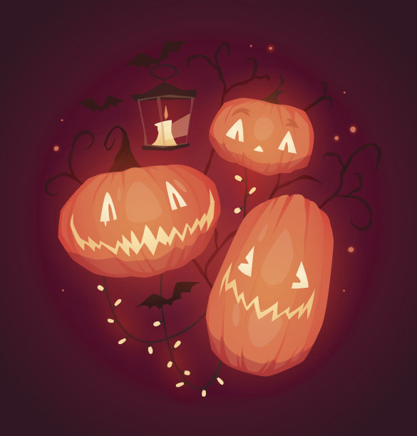万圣节快乐卡片，背景，海报。矢量插图。图片下载