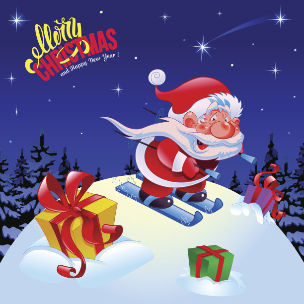 圣诞快乐，新年快乐蓝色背景图片下载