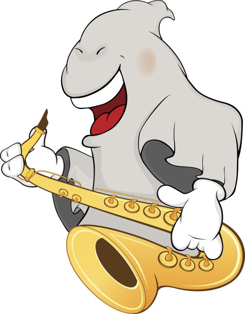 插画鬼音乐家卡通图片下载