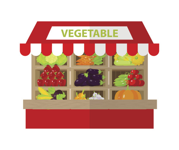 当地的蔬菜摊位。新鲜有机食品商店。平图片下载