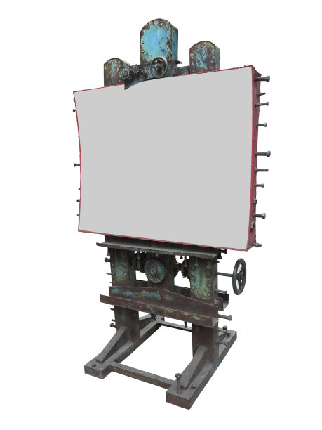 时尚的工业风格广告面板，生锈的齿轮和螺栓，图片下载