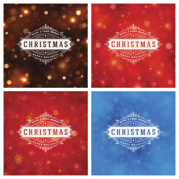 圣诞排版贺卡设计集。图片下载