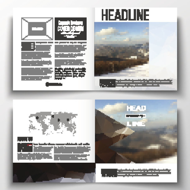 为宣传册、杂志、传单制作年度报告业务模板图片下载