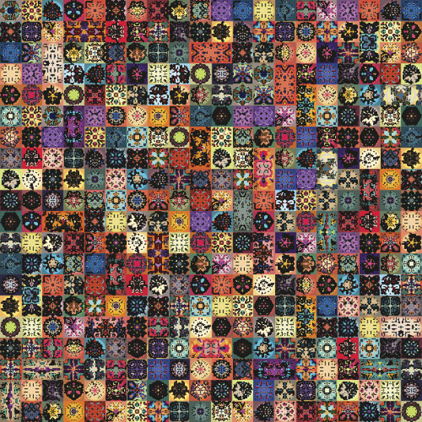 无缝模式。古典装饰元素。手绘背景。素材图片