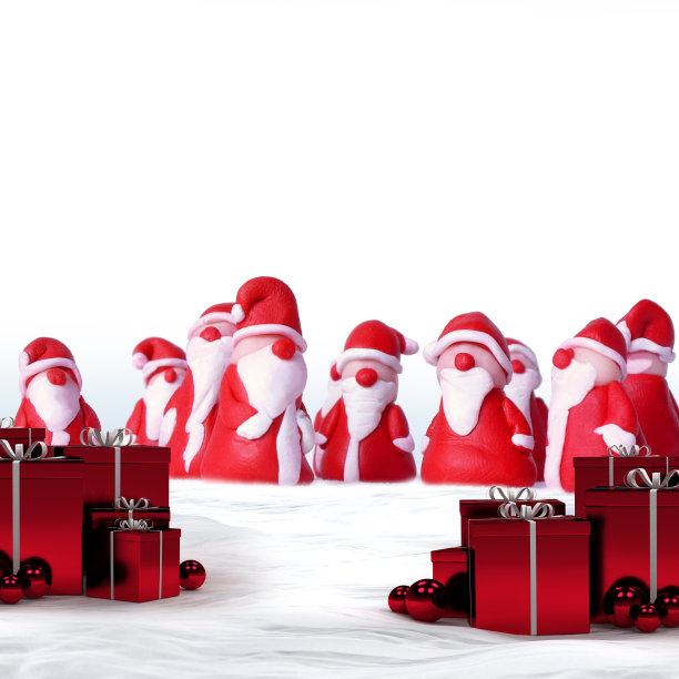 圣诞老人和圣诞礼物图片下载