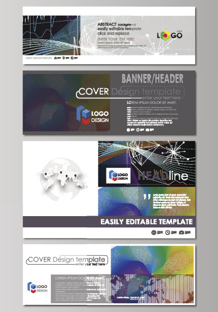 社交媒体和电子邮件标题，现代横幅。业务模板。向量素材图片