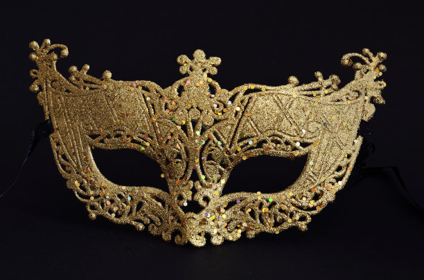 金色的狂欢节面具图片下载