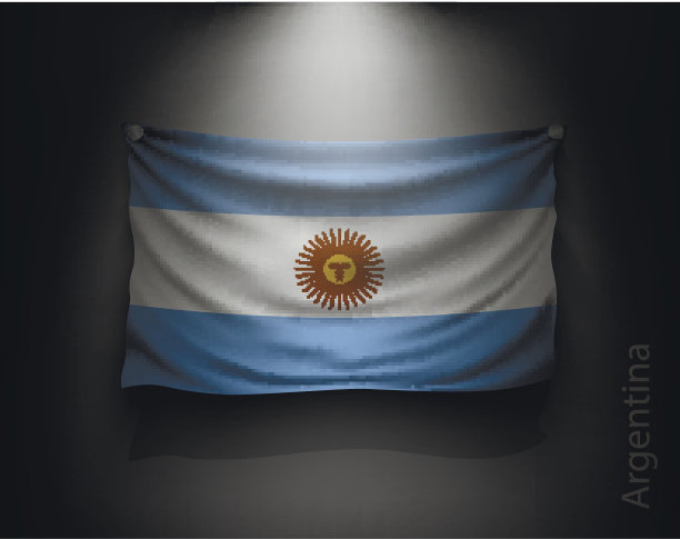在一面黑暗的墙上挥舞着阿根廷国旗图片下载