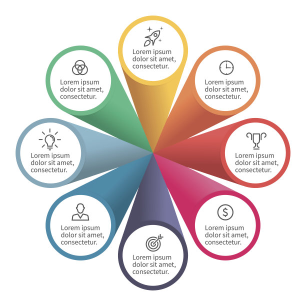 信息图表元素与花瓣图片下载