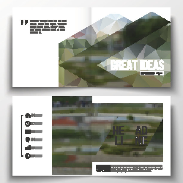 为宣传册、杂志、传单制作年度报告业务模板图片下载