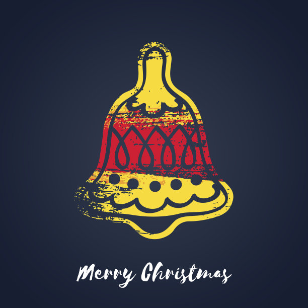 五颜六色的圣诞钟图标。图片下载