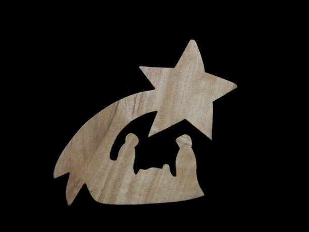 大明星下的耶稣诞生场景图片下载