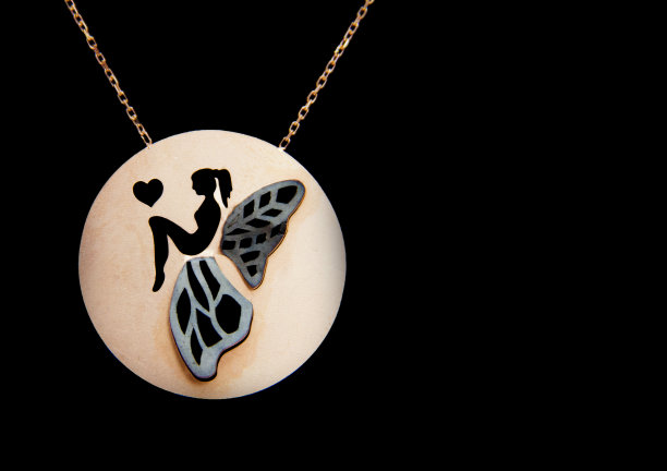 Angel-shaped银吊坠。图片下载