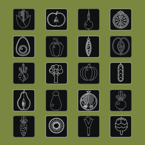 新鲜健康水果和蔬菜的病媒收集图片下载