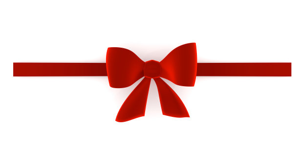 白色背景上的红色蝴蝶结图片下载