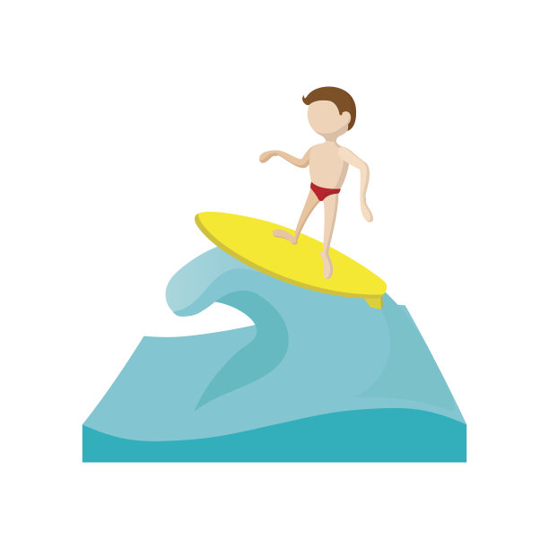 冲浪卡通图标图片下载
