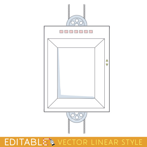 电梯里面。轮廓草图说明。图片下载