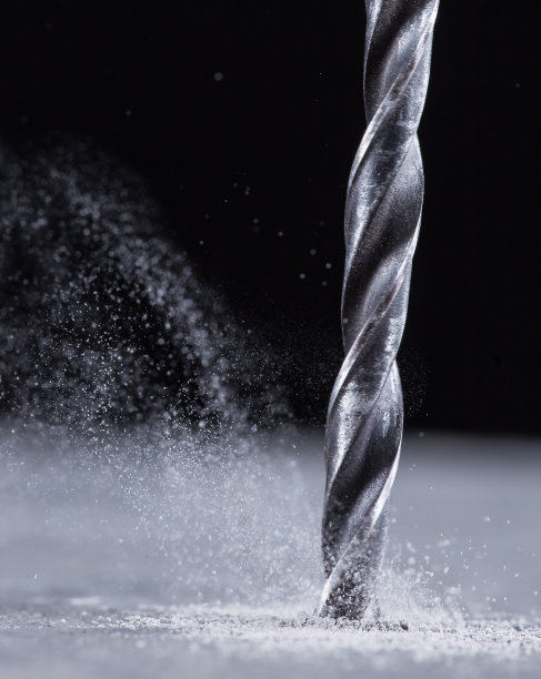 一个金属钻的特写视图素材图片