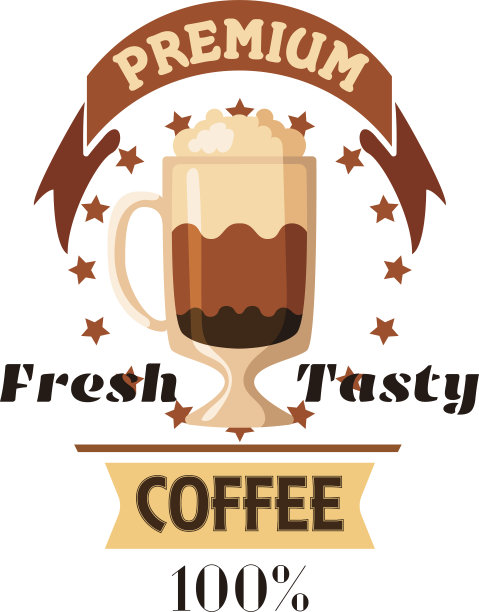 卡布奇诺拿铁咖啡杯咖啡标签图片下载