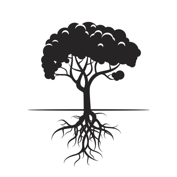 树和根。矢量插图。图片下载