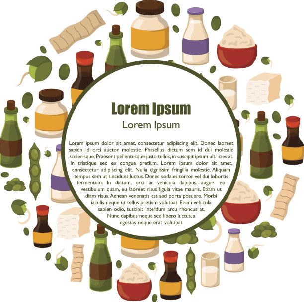 矢量插图与卡通豆制品图片下载