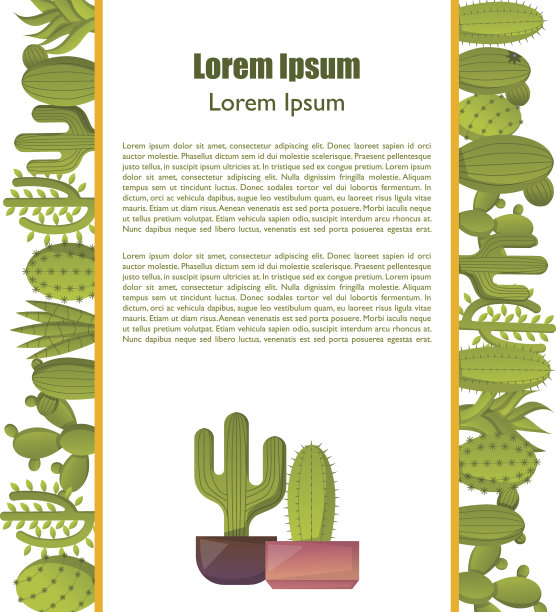 矢量卡通房子植物仙人掌背景图片下载