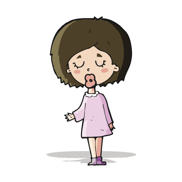 卡通女子解释她的观点图片下载