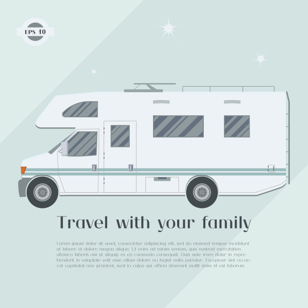 现代平底露营车。图片下载