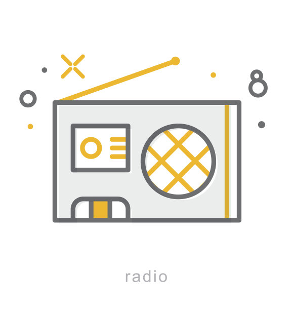 收音机细线图标图片下载