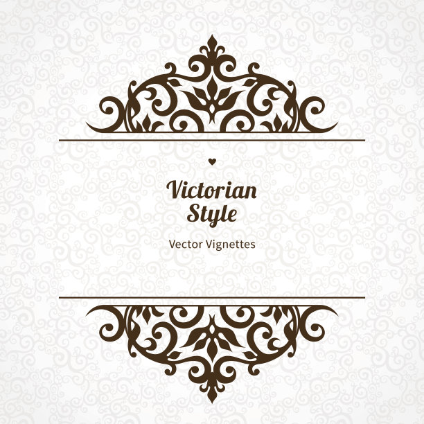 维多利亚风格矢量花卉装饰图素材图片