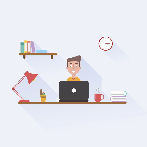 这个人坐在工作场所的一张桌子旁。图片下载