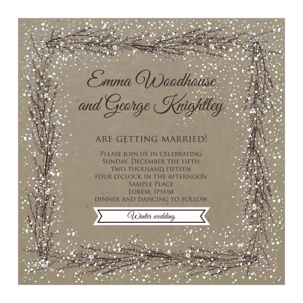 冬季婚礼请柬图片下载