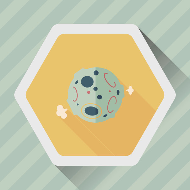 太空行星平面图标与长阴影，eps10图片下载