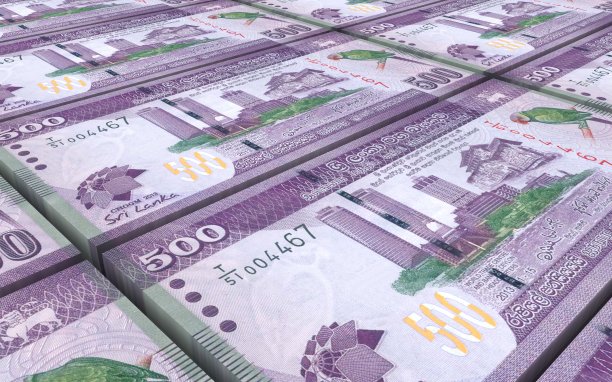 斯里兰卡卢比钞票堆积背景图片下载