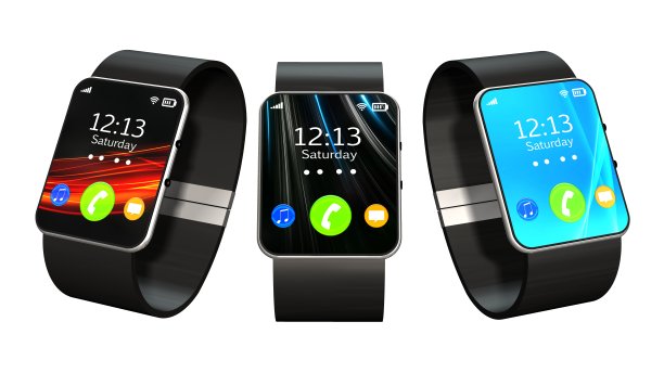 三只智能手表孤立在白色背景上图片下载