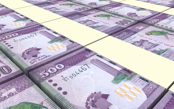 斯里兰卡卢比钞票堆积背景图片下载