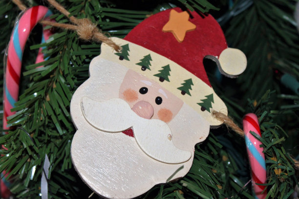 古董圣诞老人圣诞树装饰品图片下载