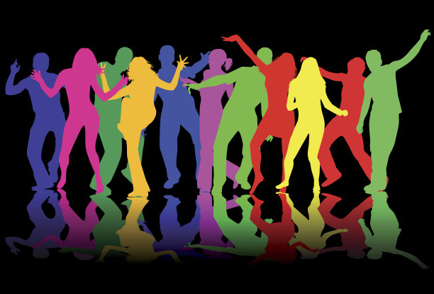 跳舞的人轮廓。图片下载