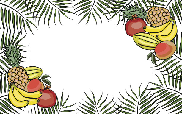边框背景热带水果图片下载
