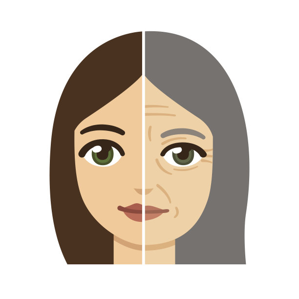 女人衰老的插图图片下载