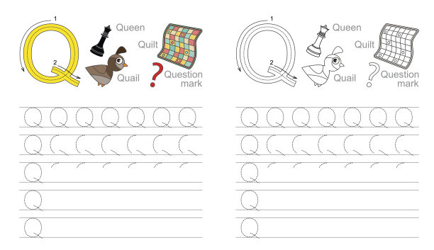 追踪工作表的字母Q图片下载