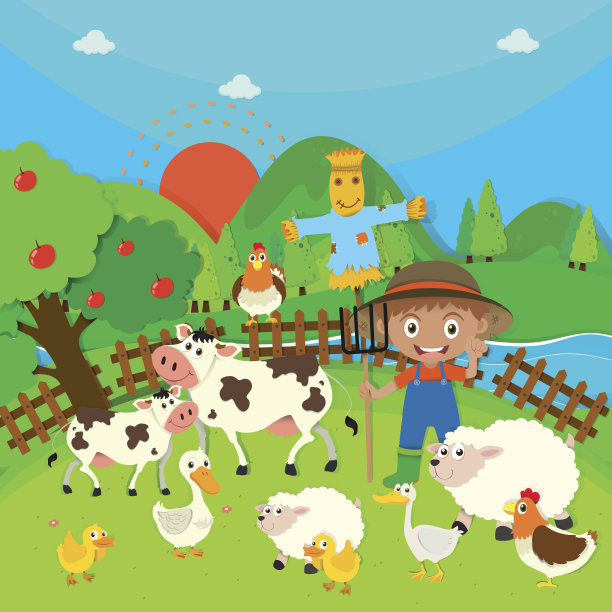 农民的农场动物图片下载