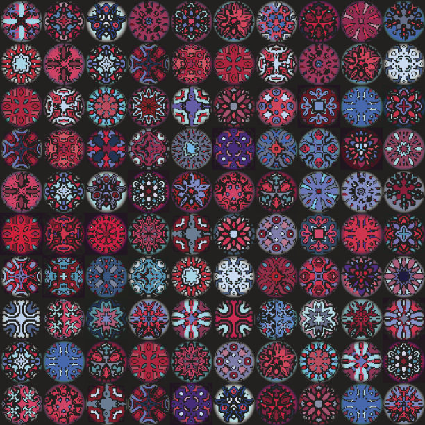 无缝模式。古典装饰元素。手绘背景。素材图片